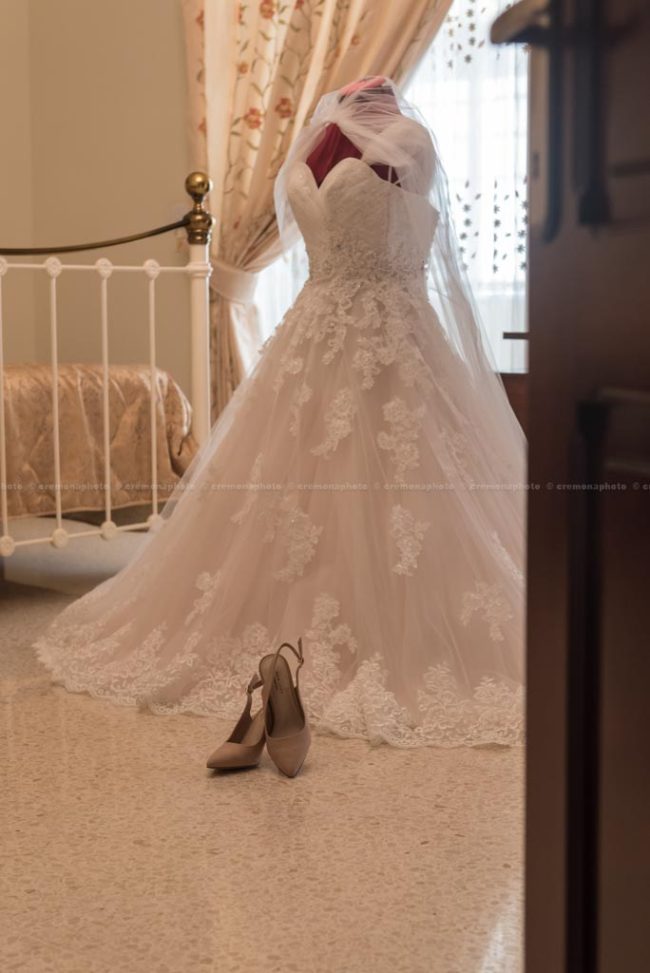 Bridal dress and shoes